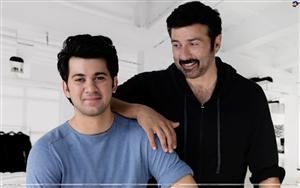 Soon to debut Bollywood actor, Karan Deol seen with his father, Sunny Deol